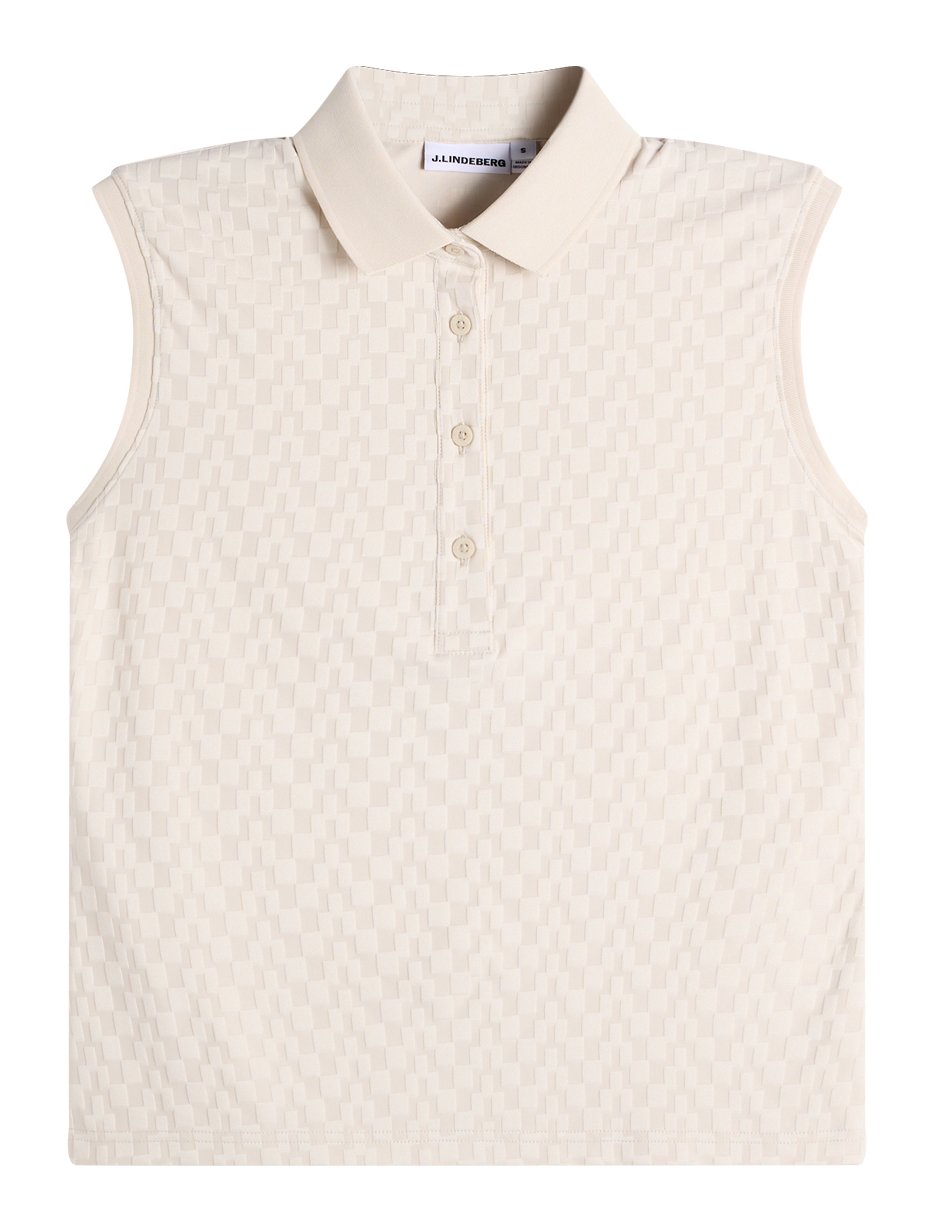 J.Lindeberg Dani sleeveless dámské polo, moonbeam