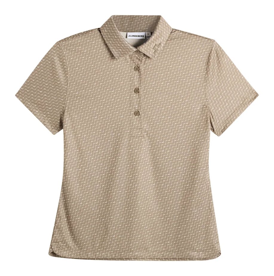 J.Lindeberg Caitlyn dámské polo, bias bridge micro brindle moon