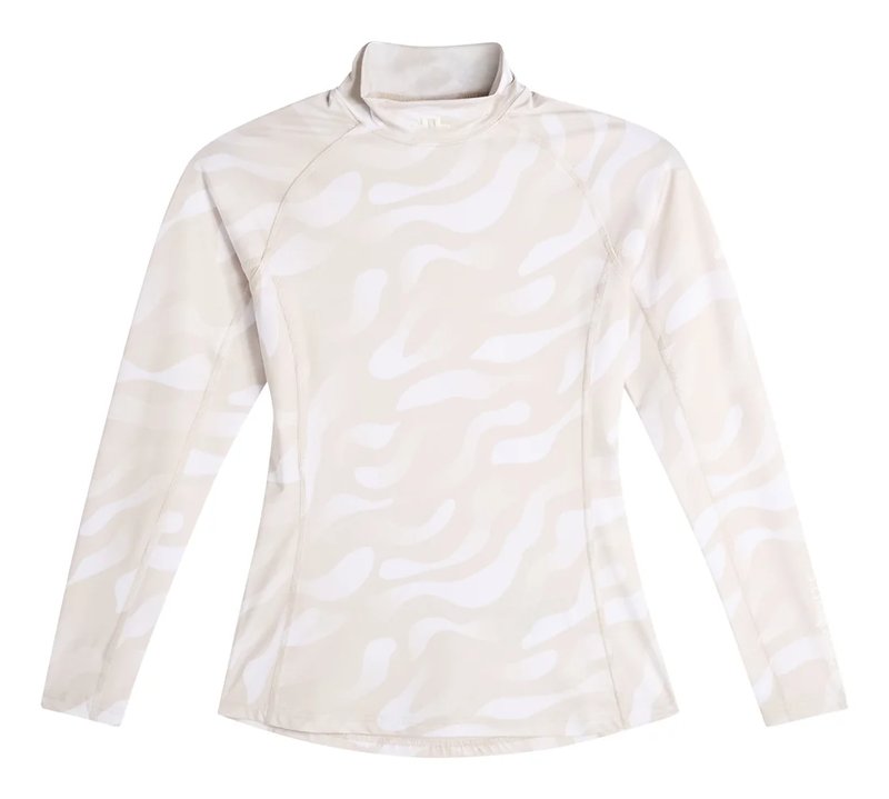 J.Lindeberg Ella Print Compression dámský top, bunker fade moonbeam bílá