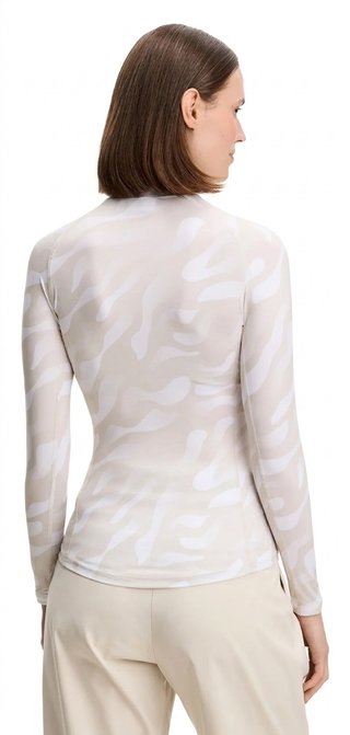 J.Lindeberg Ella Print Compression dámský top, bunker fade moonbeam bílá
