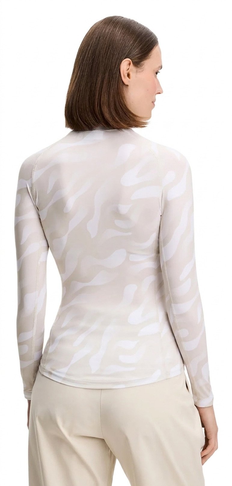 J.Lindeberg Ella Print Compression dámský top, bunker fade moonbeam bílá