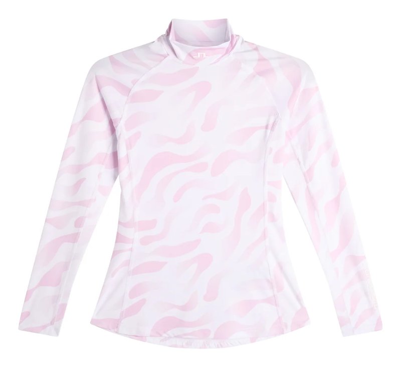 J.Lindeberg Ella Print Compression dámský top, bunker fade white orchid