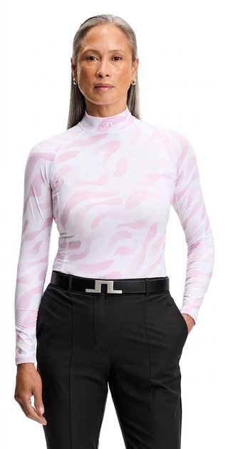 J.Lindeberg Ella Print Compression dámský top, bunker fade white orchid