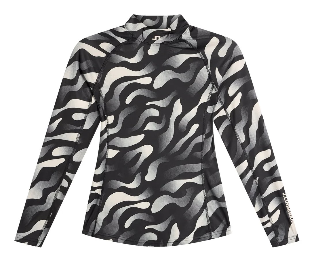 J.Lindeberg Ella Print Compression dámský top, bunker fade black moonbeam