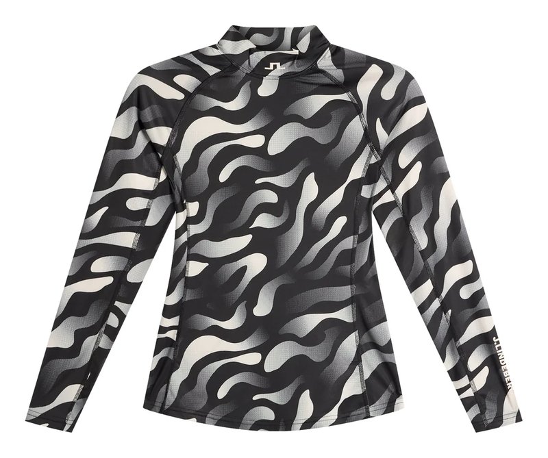 J.Lindeberg Ella Print Compression dámský top, bunker fade black moonbeam