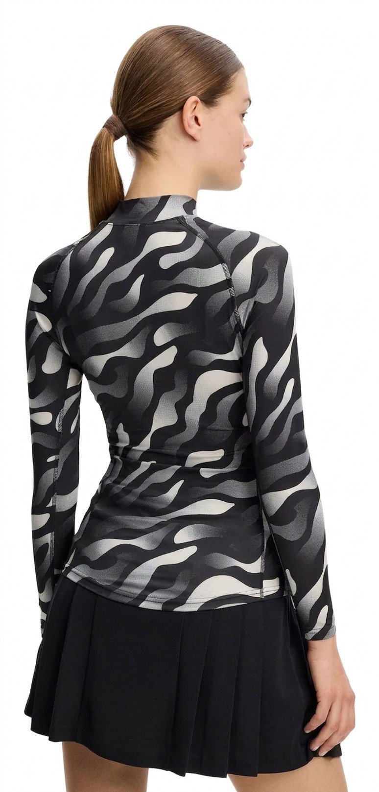 J.Lindeberg Ella Print Compression dámský top, bunker fade black moonbeam