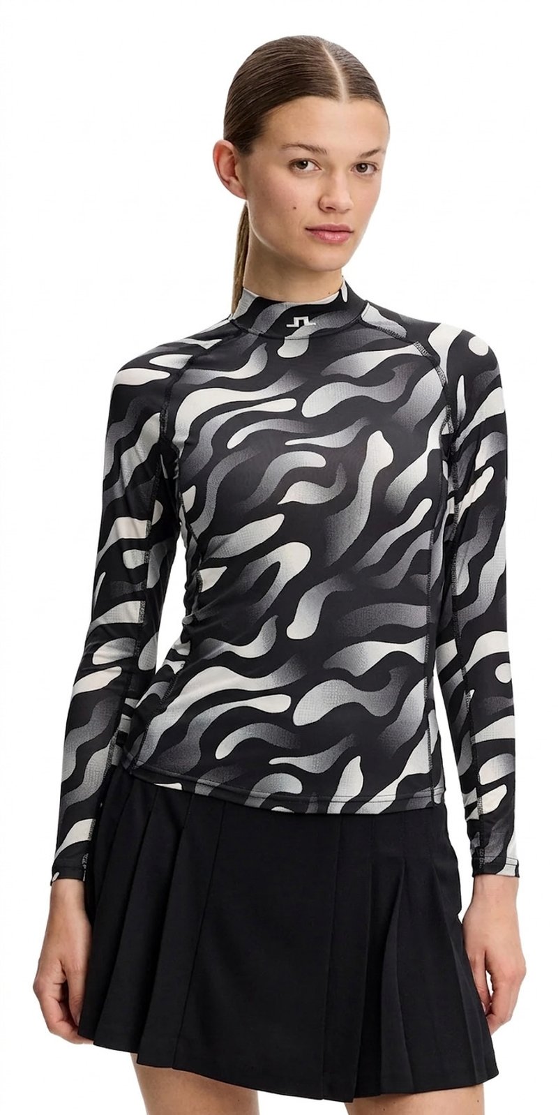 J.Lindeberg Ella Print Compression dámský top, bunker fade black moonbeam