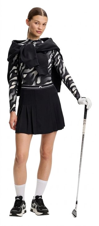 J.Lindeberg Ella Print Compression dámský top, bunker fade black moonbeam