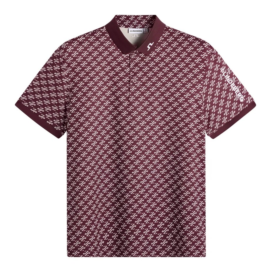 J.Lindeberg Tour Tech Print dámské polo, cardi jacquard - winetasting