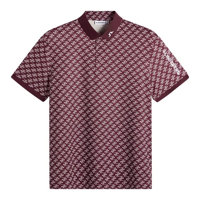 J.Lindeberg Tour Tech Print dámské polo, cardi jacquard - winetasting
