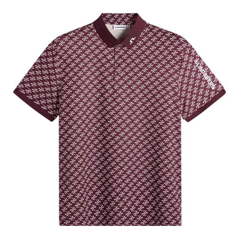 J.Lindeberg Tour Tech Print dámské polo, cardi jacquard - winetasting