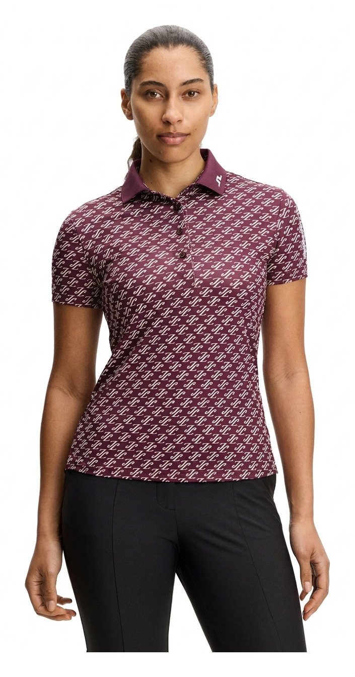 J.Lindeberg Tour Tech Print dámské polo, cardi jacquard - winetasting
