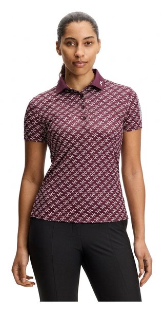 J.Lindeberg Tour Tech Print dámské polo, cardi jacquard - winetasting