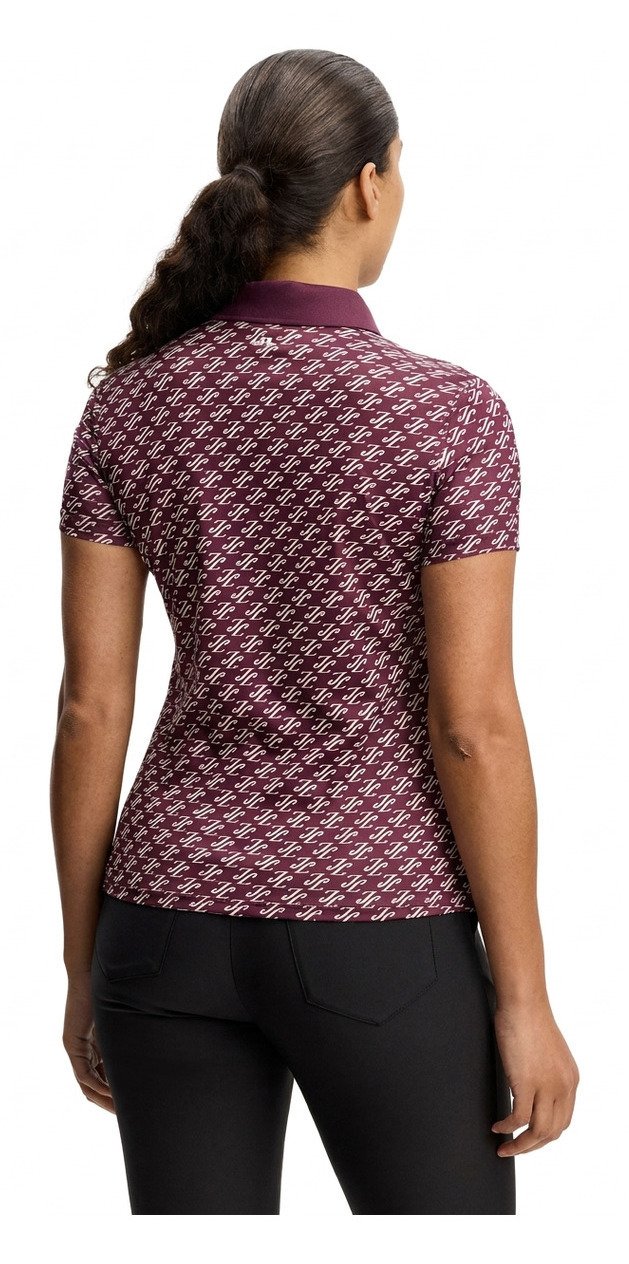 J.Lindeberg Tour Tech Print dámské polo, cardi jacquard - winetasting