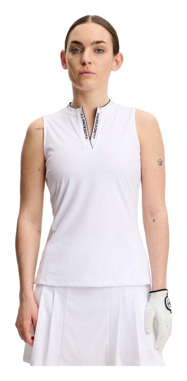 J.Lindeberg Leya Sleeveless dámské polo, bílé