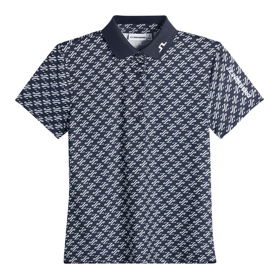 J.Lindeberg Tour Tech Print dámské polo, cardi jacquard - JL Navy