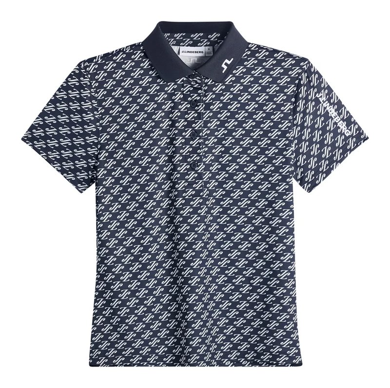 J.Lindeberg Tour Tech Print dámské polo, cardi jacquard - JL Navy