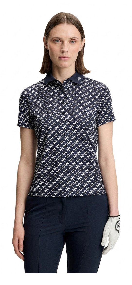 J.Lindeberg Tour Tech Print dámské polo, cardi jacquard - JL Navy