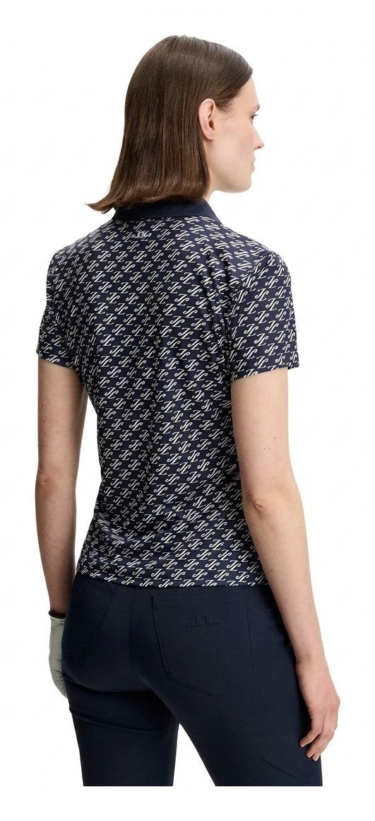J.Lindeberg Tour Tech Print dámské polo, cardi jacquard - JL Navy