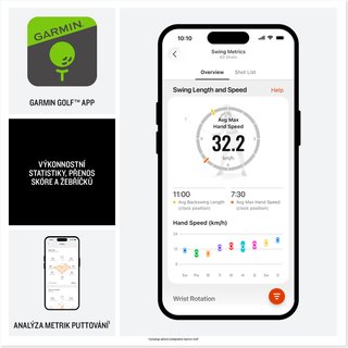 Garmin Approach S72 GPS hodinky, 47 mm, fog grey/citron,