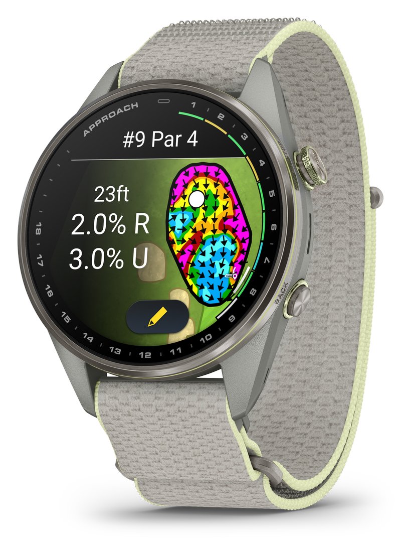 Garmin Approach S72 GPS hodinky, 47 mm, fog grey/citron,