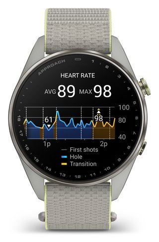 Garmin Approach S72 GPS hodinky, 47 mm, fog grey/citron,