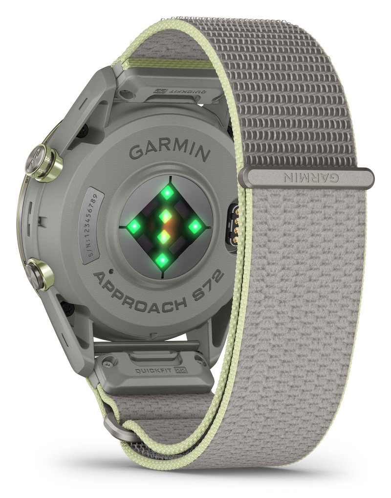 Garmin Approach S72 GPS hodinky, 47 mm, fog grey/citron,