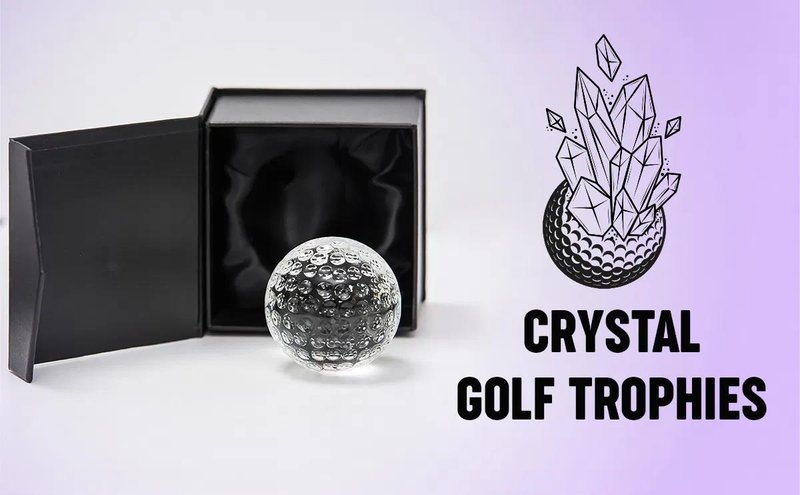 Longridge Crystal Golf Ball Paper Weight Trophy těžítko
