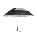 JuCad Windproof deštník 68" s pinem, černo/stříbrno/červený
