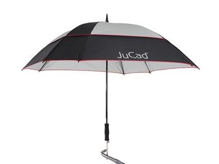 JuCad teleskopický golfový deštník 68" Windproof s PINem, černo/stříbrno/červený