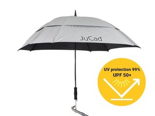 JuCad teleskopický golfový deštník 68" Windproof s PINem, stříbrný (UV ochrana)