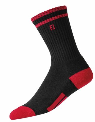 FootJoy ProDry Crew dětské ponožky, 1pár, černo/červené