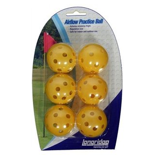 Longridge Yellow Airflow plastové tréninkové míčky, 6ks