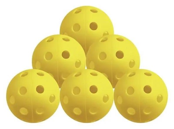 Longridge Yellow Airflow plastové tréninkové míčky, 6ks