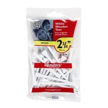 Masters White Wooden Tees, 70mm, 20ks