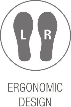 Ikona ergonomického anatomického tvarování pro levou a pravou nohu