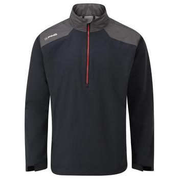 Nepromokavá golfová bunda Ping AquaDrive Half-Zip černá/asfaltová – přední pohled