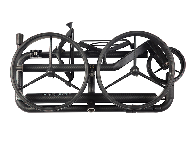 Rozložený vozík JuCad s mini rozměry po sbalení