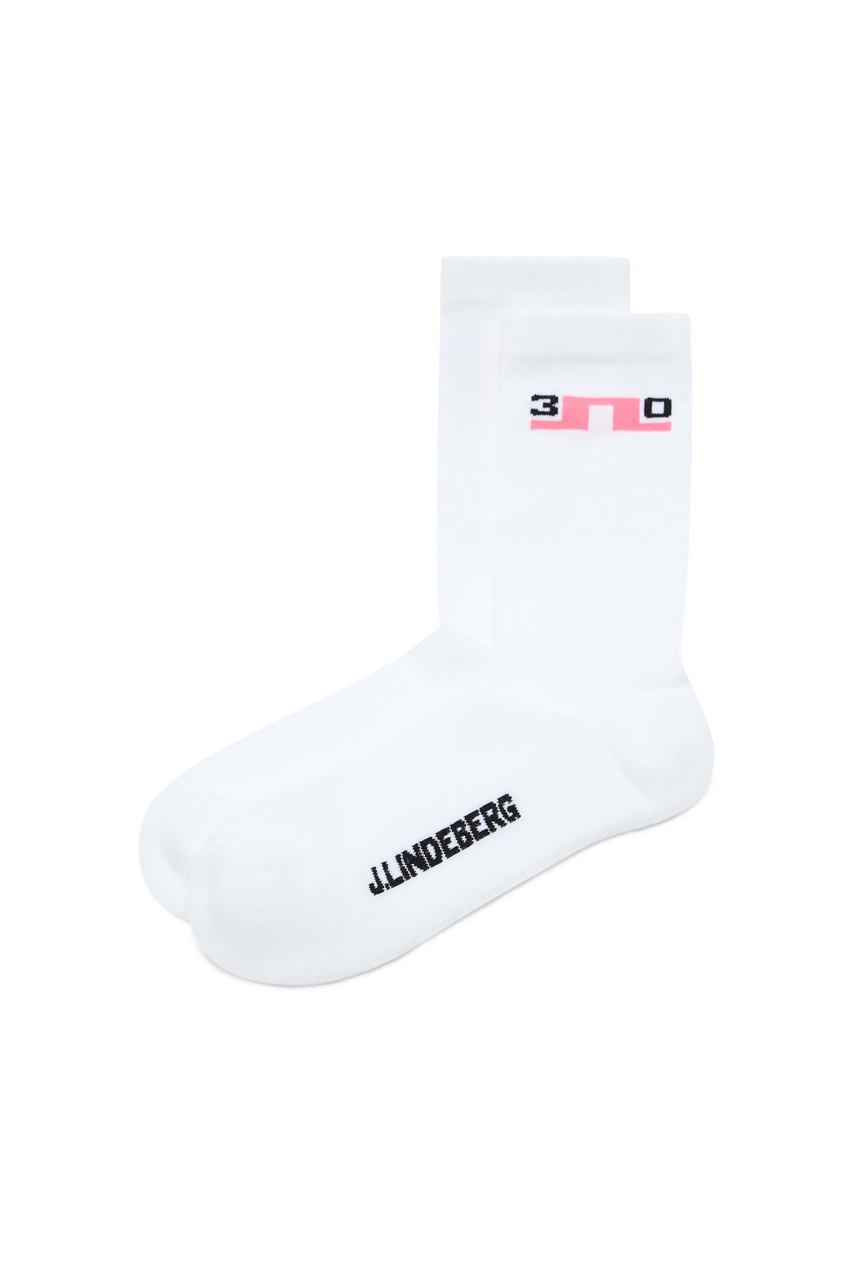 Ponožky J.Lindeberg 30Y Kameron Socks White – lifestylový pohled zepředu