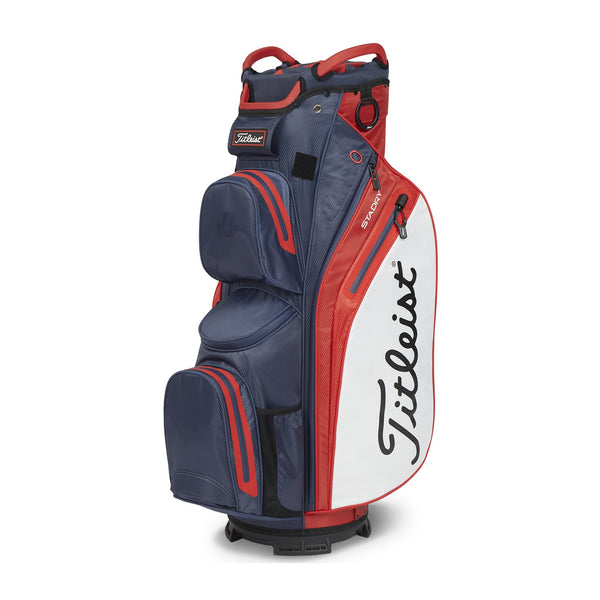 Titleist 14 StaDry Cart Bag Navy Red White — nepromokavá konstrukce StaDry