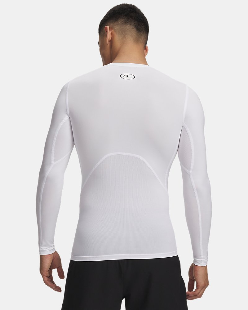 Kompresní triko Under Armour HeatGear s dlouhým rukávem – zadní pohled ukazující strategické síťované ventilační panely
