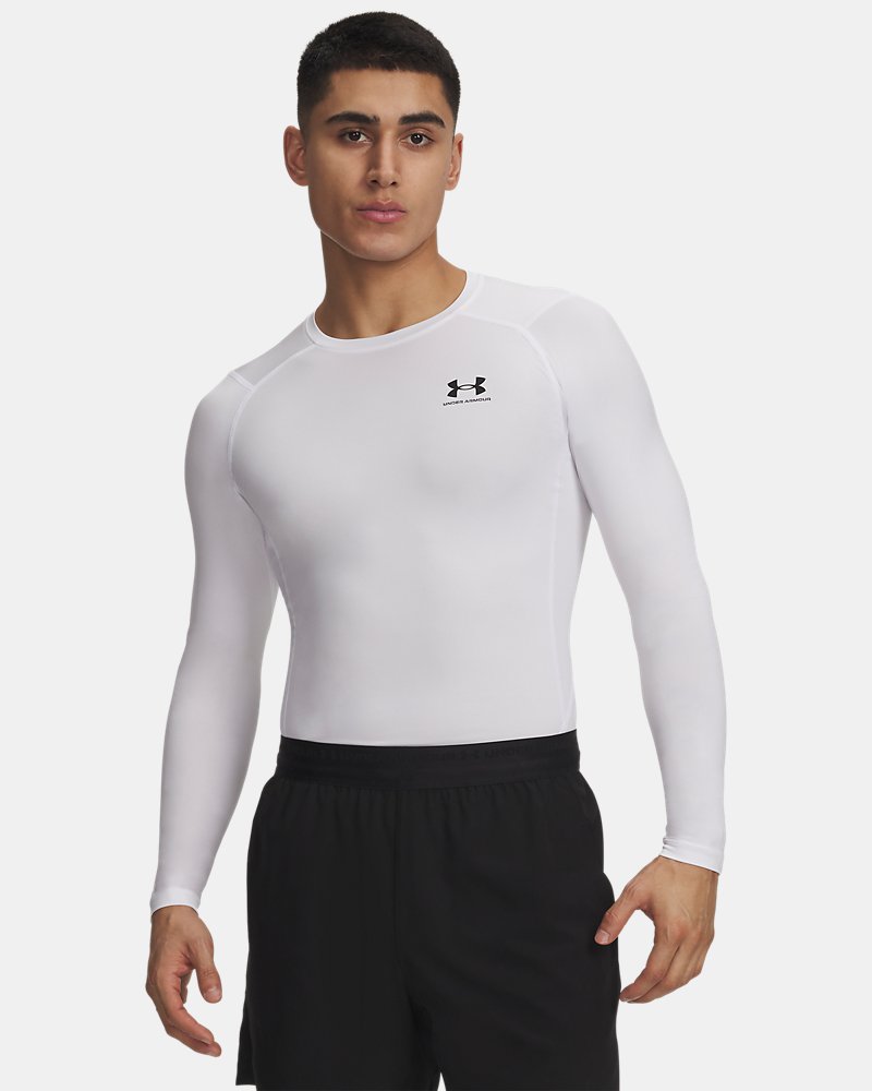 Kompresní triko Under Armour HeatGear s dlouhým rukávem – přední pohled ukazující tkaninu HeatGear
