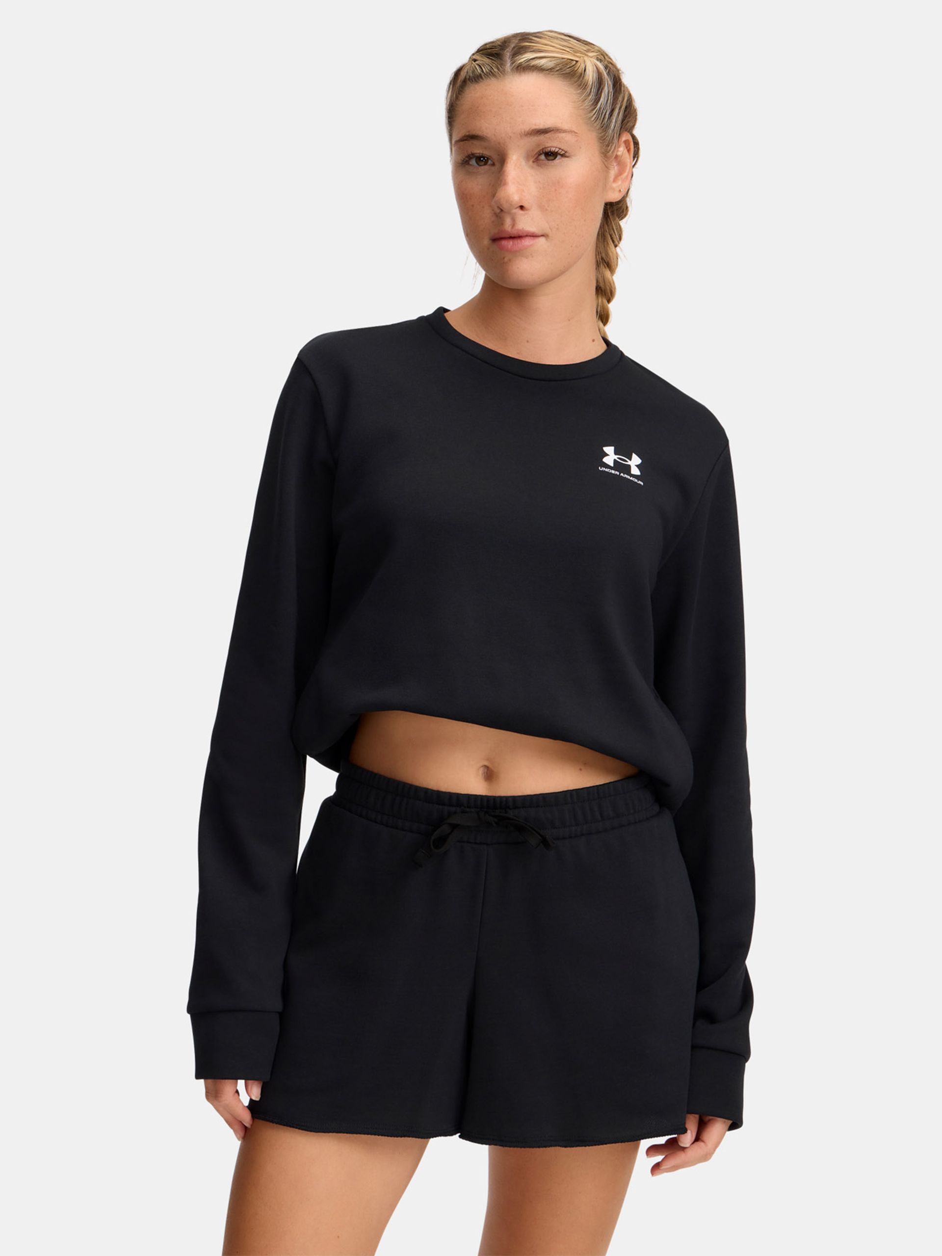 Dámská mikina Under Armour Rival Terry Crew, černá – přední strana
