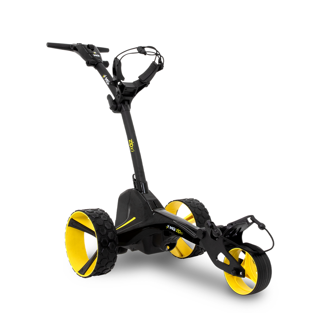 MGI Zip X1 elektrický golfový vozík – přední pohled s motorem a digitální elektronikou