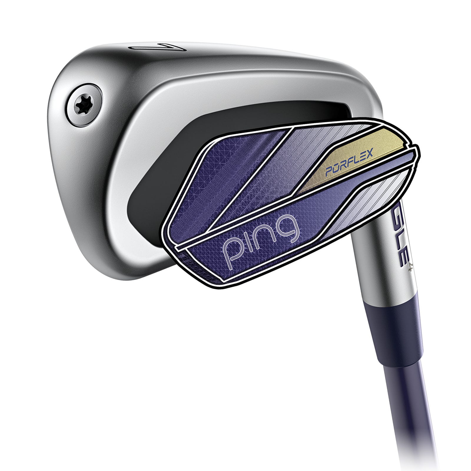 Illustration of G Le4 iron showing PurFlex badge