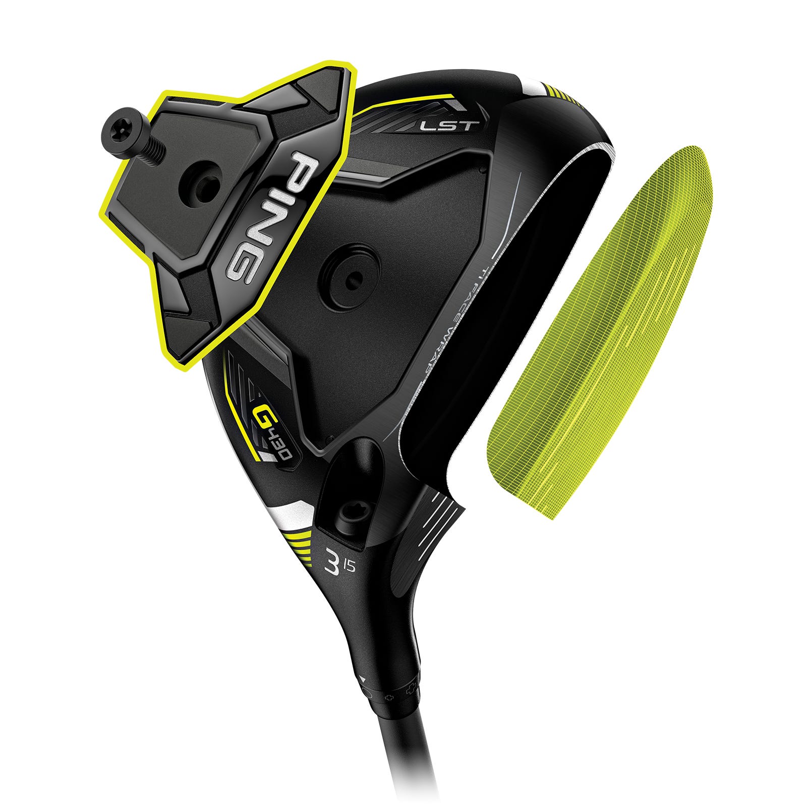 PING G430 LST exploded view highlighting face and tungsten sole plate
