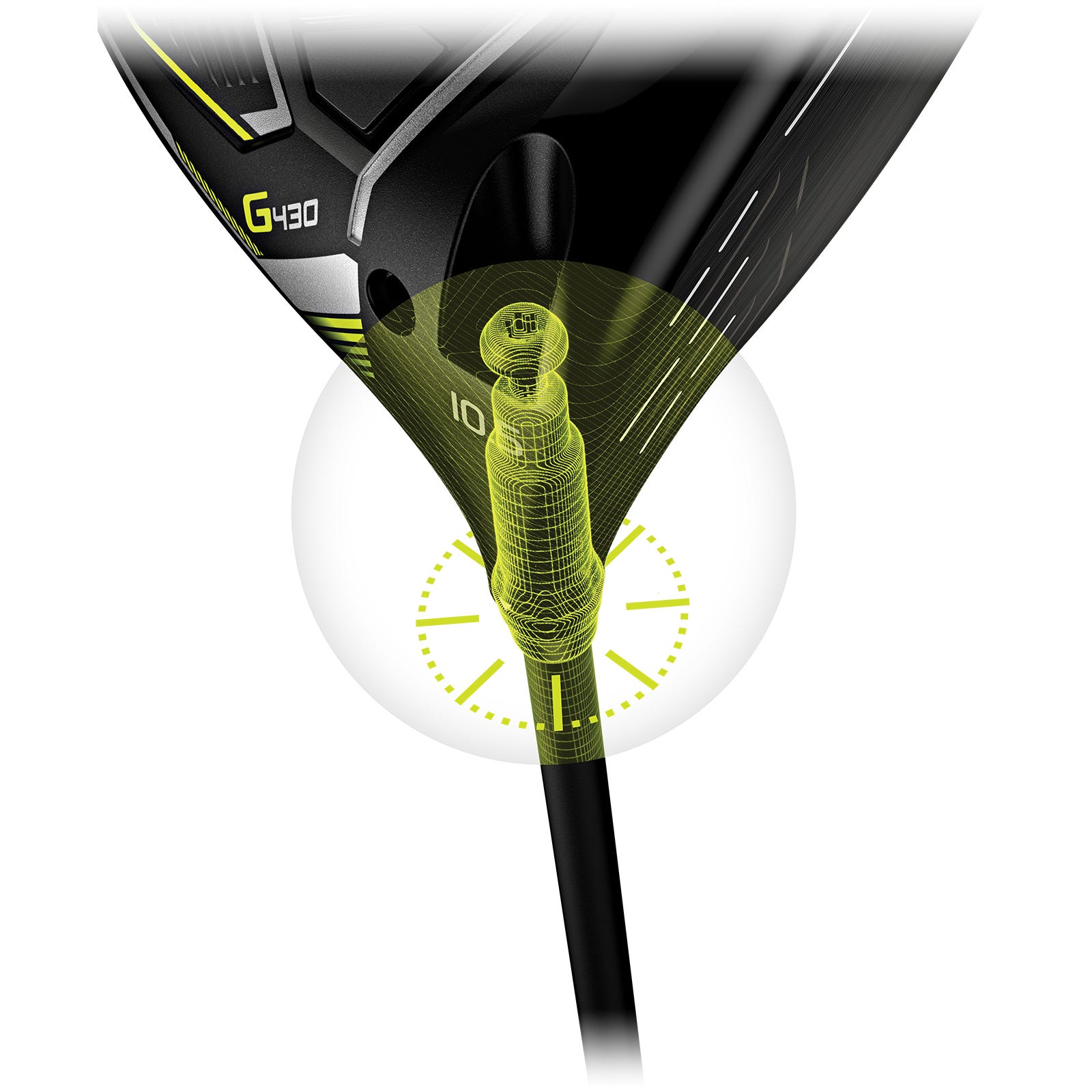 Ilustrace nastavení krčku Trajectory Tuning 2.0 driveru PING G440