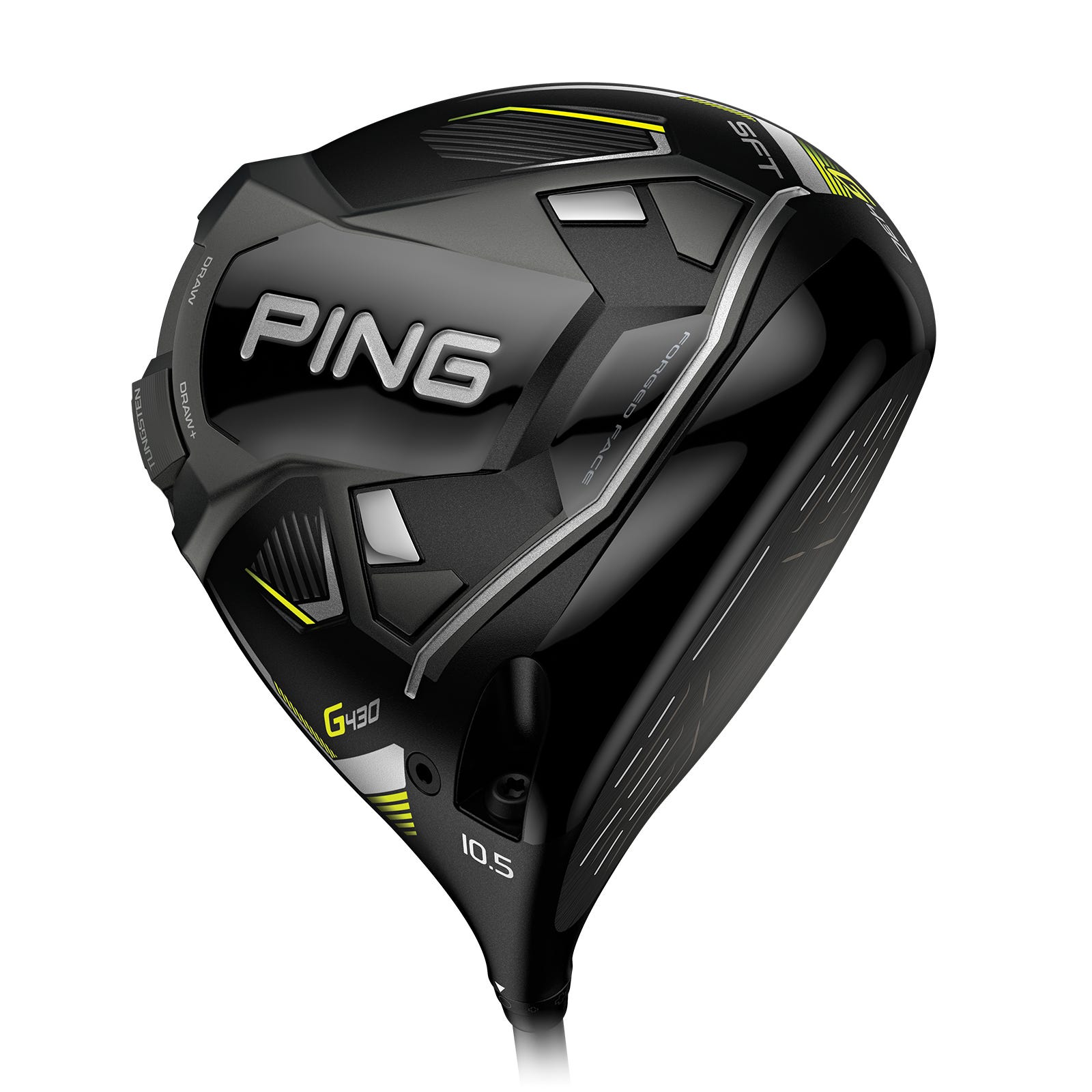 Pohled na spodní stranu driveru PING G440 SFT ukazující karbonovou konstrukci korunky Carbonfly Wrap