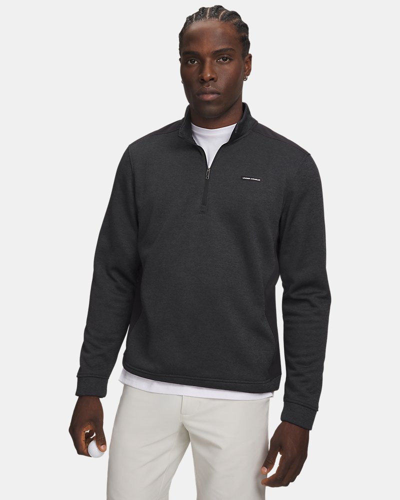 UA SweaterFleece Hybrid – přední pohled, černá