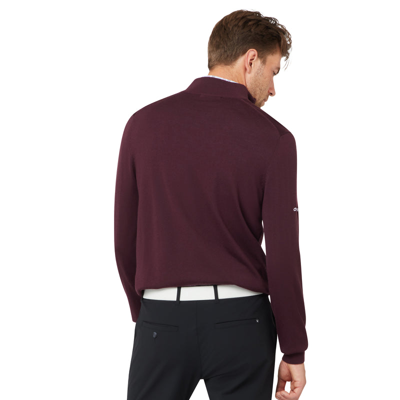 Callaway Blended Merino 1/4 Zip Sweater Italian Plum – detailní pohled